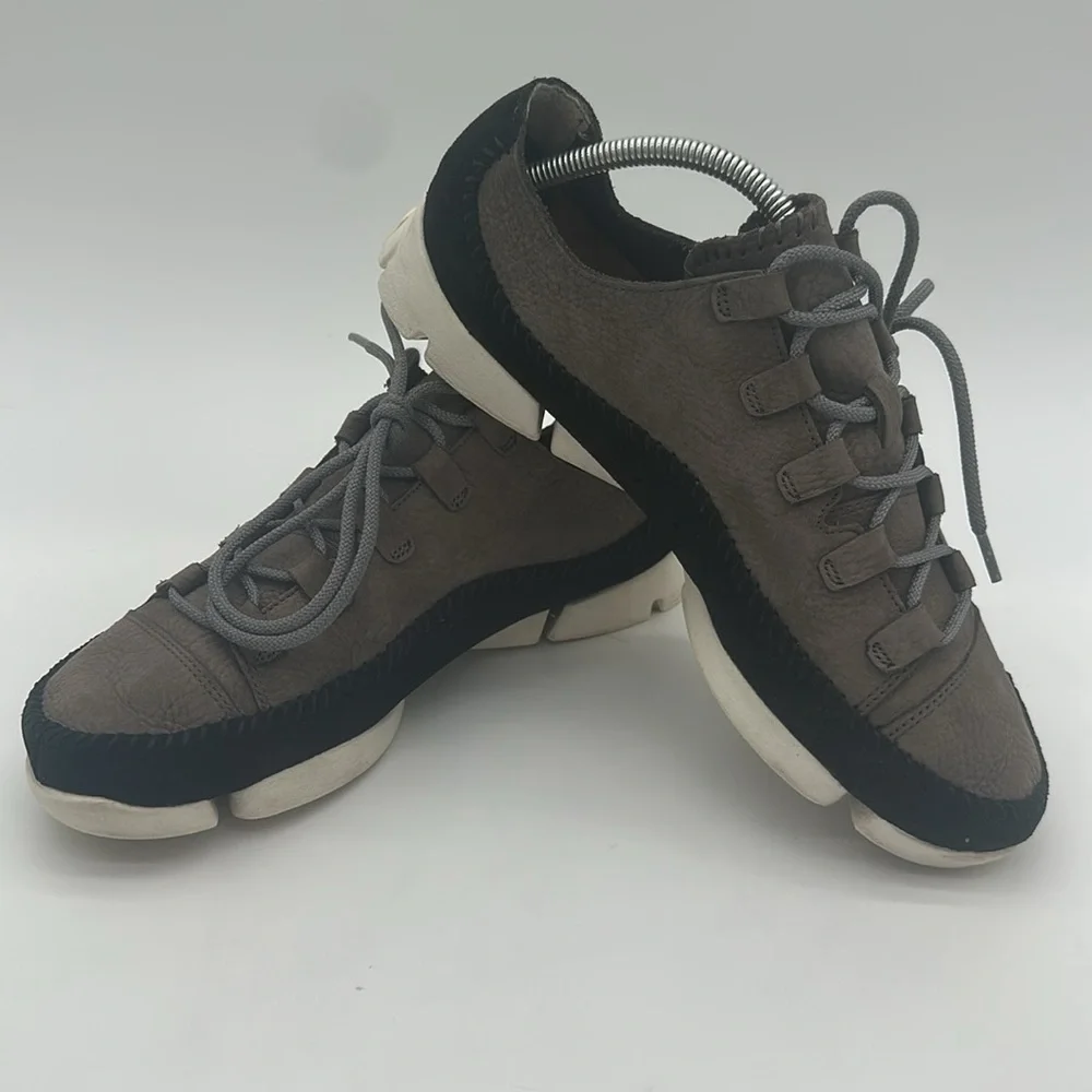 Clarks Men's Original's Trigenic Flex 2 Grey Black Nubuck Shoes Size US 9.5